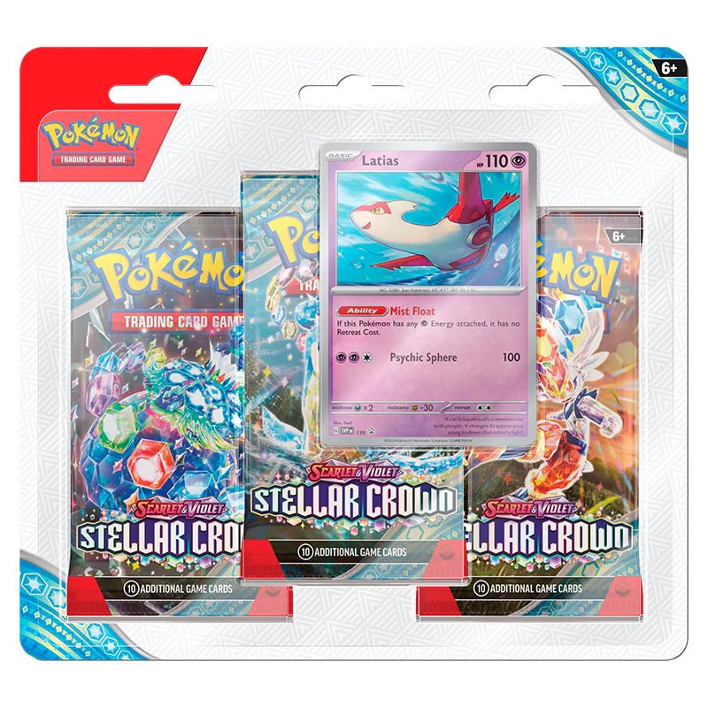 Pokémon Scarlet & Violet – SV07 Stellar Crown – 3 - Pack Blister Latias (3 Boosters) - TYRA TCG