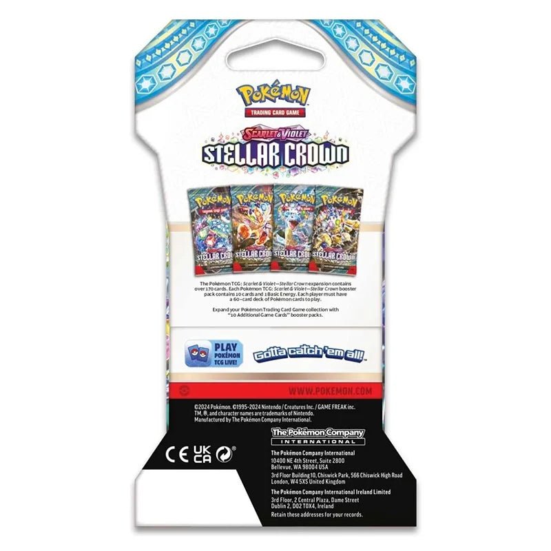 Pokémon Scarlet & Violet – SV07 Stellar Crown – Sleeved Booster (1 Booster) - TYRA TCG