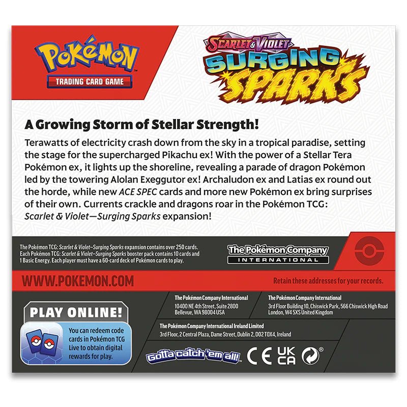 Pokémon Scarlet & Violet – SV08 Surging Sparks – Booster Box (36 Boosters) - TYRA TCG