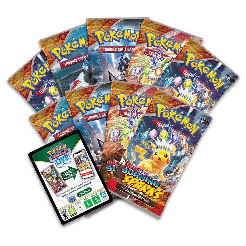 Pokémon Scarlet & Violet – SV08 Surging Sparks – Elite Trainer Box (9 Boosters) - TYRA TCG
