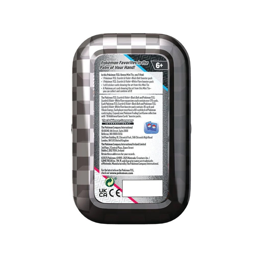 Pokémon Scarlet & Violet – SV10.5 Black Bolt & White Flare – Unova Mini Tin (willekeurige art) - TYRA TCG