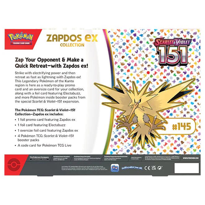 Pokémon Scarlet & Violet – SV3.5 151 – Zapdos ex Collection - TYRA TCG