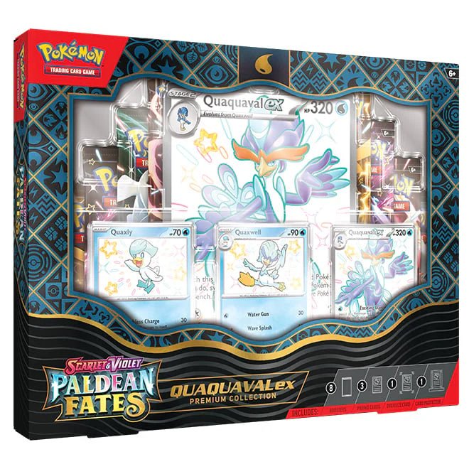 Pokémon Scarlet & Violet – SV4.5 Paldean Fates – Shiny Quaquaval ex Premium Collection - TYRA TCG