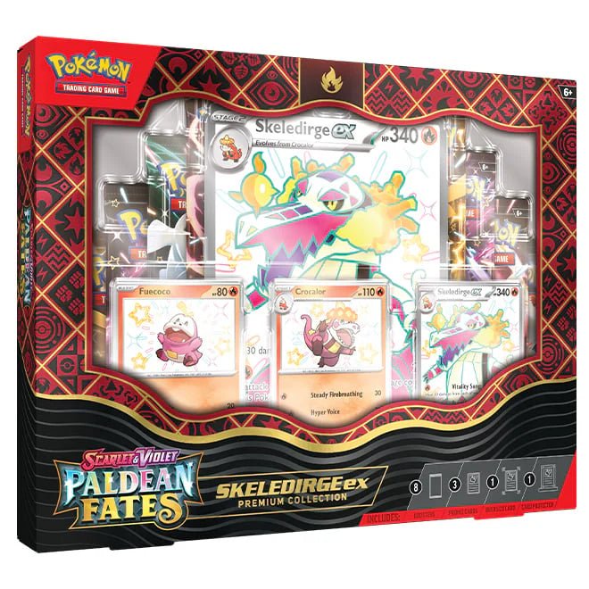 Pokémon Scarlet & Violet – SV4.5 Paldean Fates Shiny – Skeledirge ex Premium Collection - TYRA TCG
