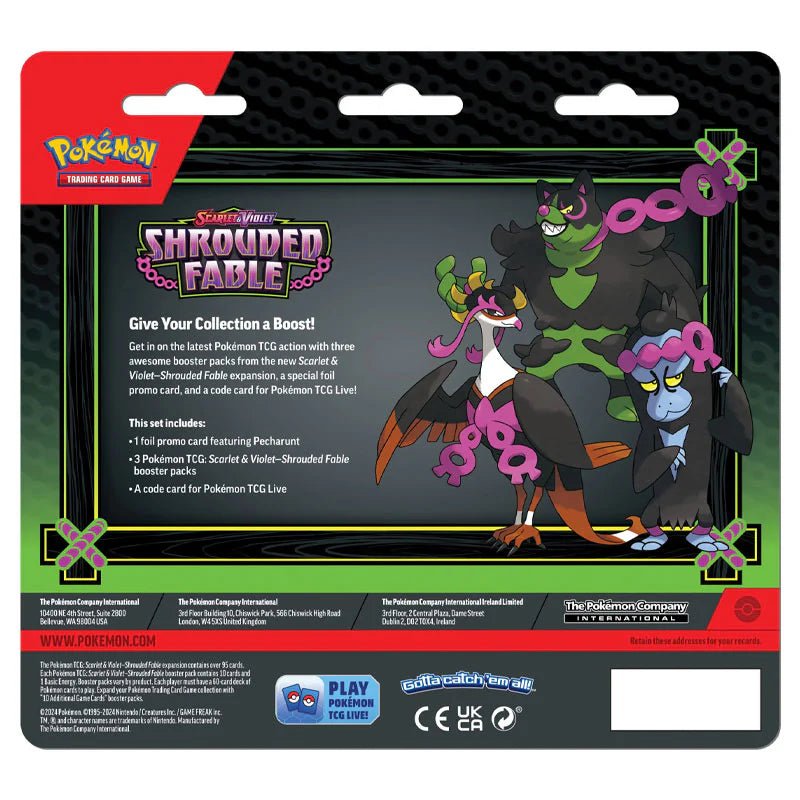 Pokémon Scarlet & Violet SV6.5 Shrouded Fable 3 - Pack Blister (Pecharunt) - TYRA TCG