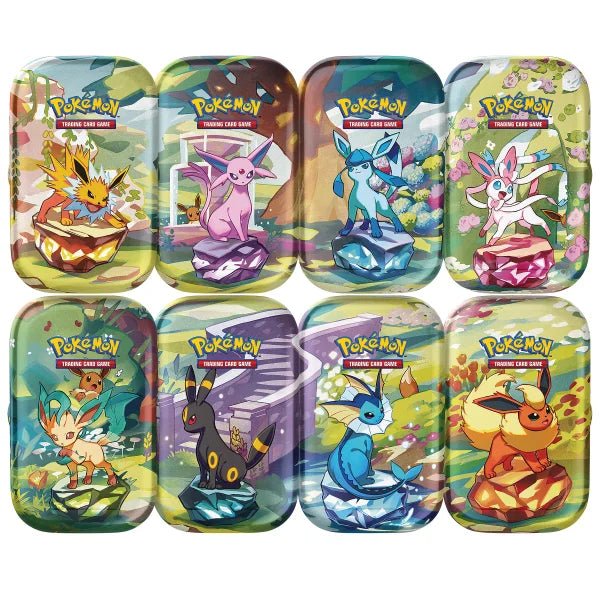 Pokémon Scarlet & Violet – SV8.5 Prismatic Evolutions – Costco 8 Mini Tin Bundle - TYRA TCG
