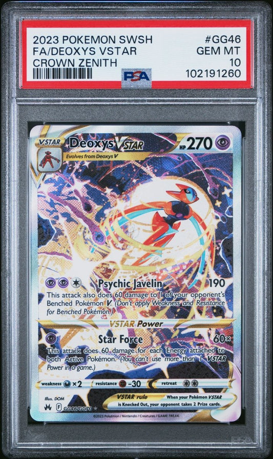 Pokémon Sword & Shield – SS12.5 Crown Zenith – #GG46 FA/DEOXYS VSTAR PSA 10 - TYRA TCG