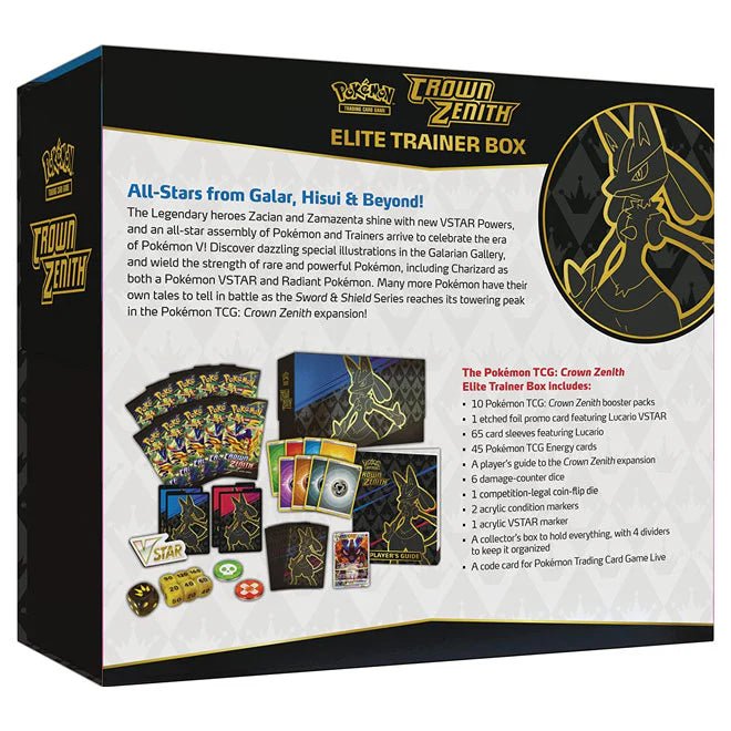 Pokémon Sword & Shield – SWSH12.5 Crown Zenith – Elite Trainer Box Sealed Case - TYRA TCG