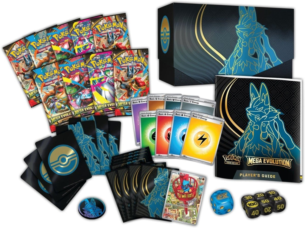 [PRE - ORDER] Pokémon Mega Evolution – MEG01 Base – Elite Trainer Box (Lucario) - TYRA TCG