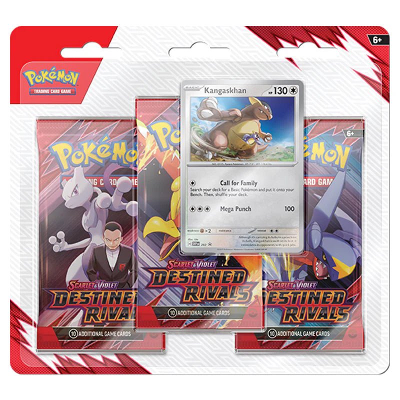 PRE ORDER! Pokémon Scarlet Violet – SV10 Destined Rivals – 3 - Pack Blister Kangaskhan (3 Boosters) - TYRA TCG